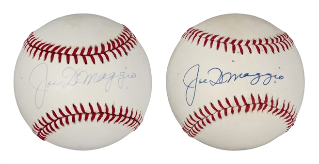 Lot of (2) Joe DiMaggio Single-Signed Baseballs (PSA/DNA)